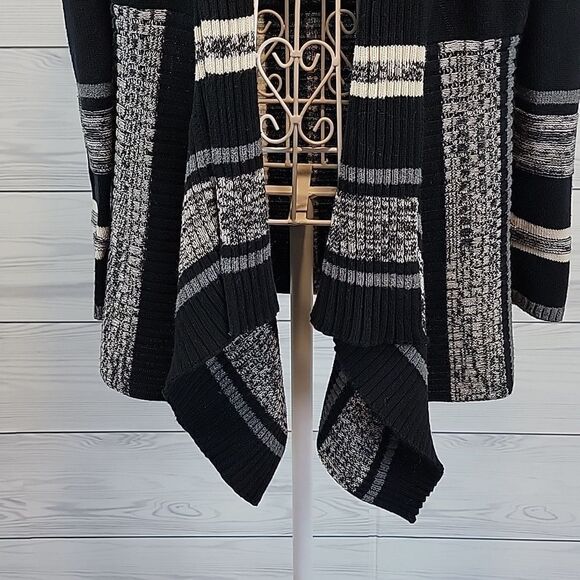 St. John's Bay open front striped cardigan Size L - Picture 3 of 10